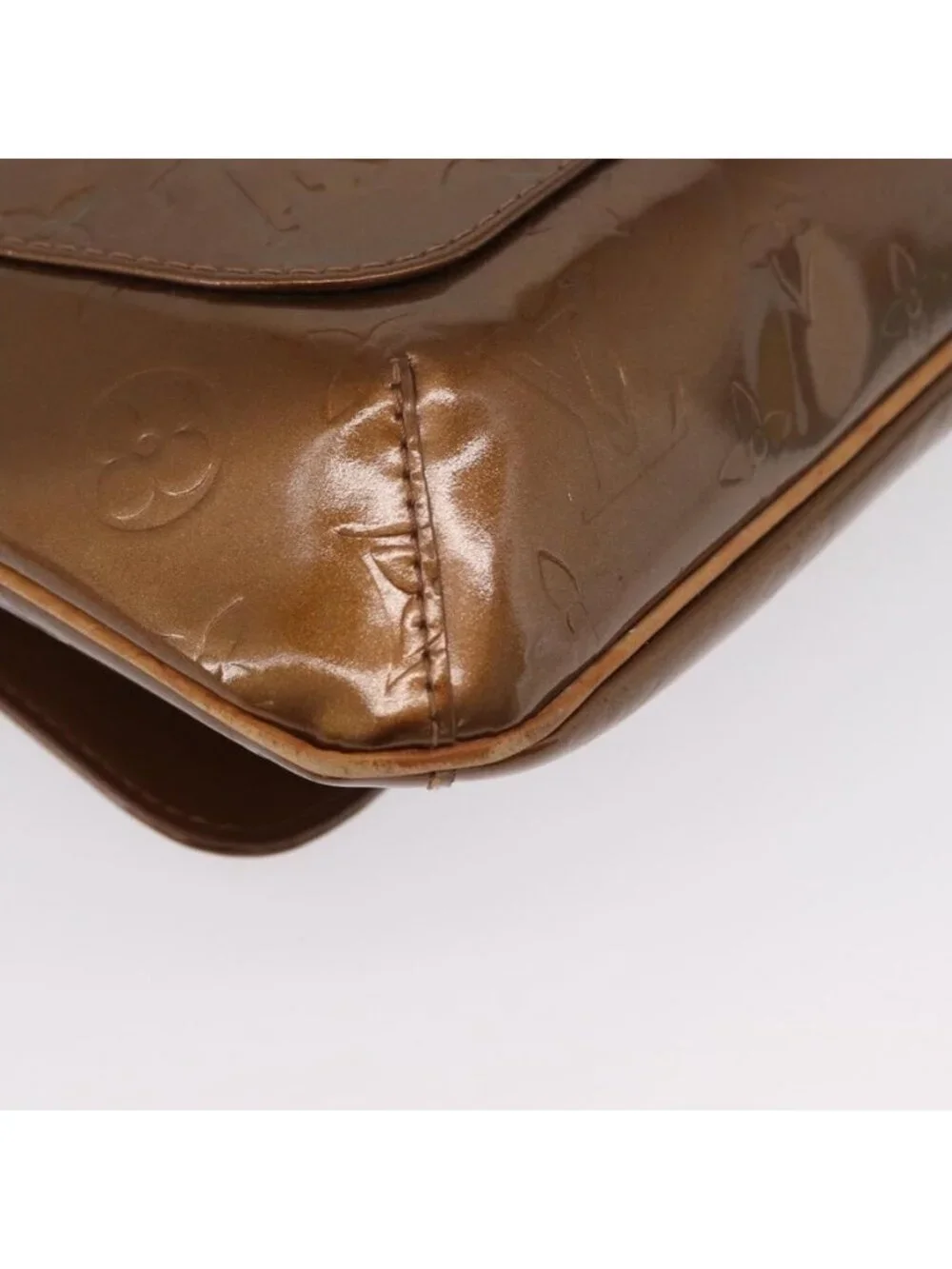 Authentic LOUIS VUITTON Monogram Vernis Thompson Street Bag Bronze M91124 LV